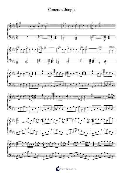 Concrete Jungle Sheet Music by Bad Omens-Arr.Cofny