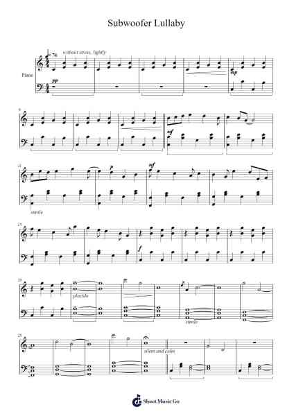 Subwoofer Lullaby Sheet Music by C418-Arr.Odewyatt
