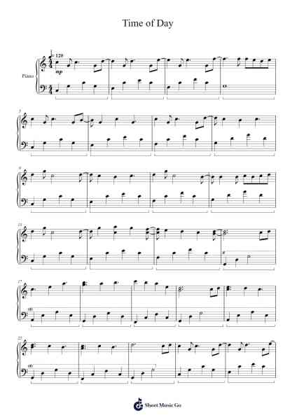 Time of Day Sheet Music by Hewliam-Arr.Kitfy