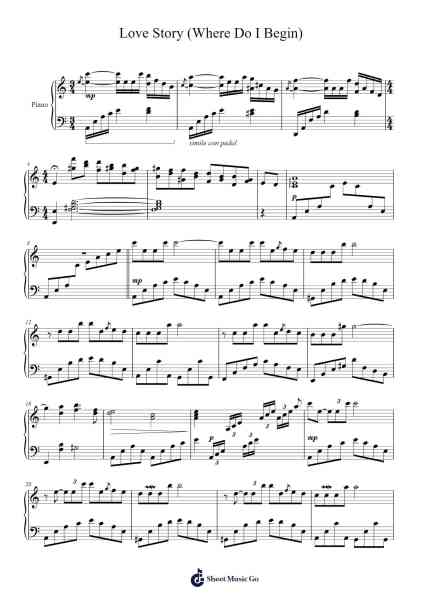 Love Story (Where Do I Begin) Sheet Music by Francis Lai-Arr.Rhotab