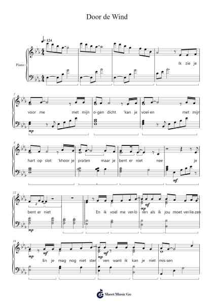 Door de Wind Sheet Music by Stef Bos-Arr.Molsham