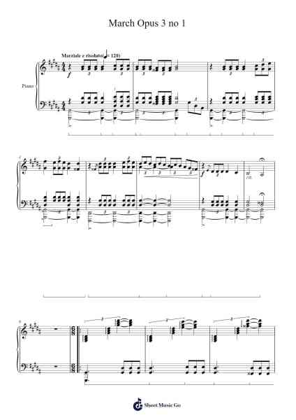 March Opus 3 no 1 Sheet Music by Emdia Latlouis-Arr.Debhum Browntor