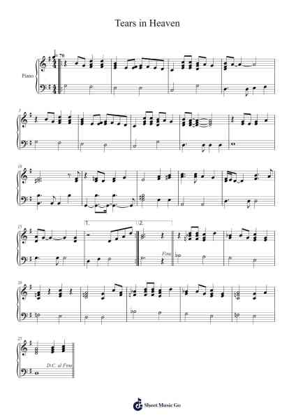 Tears in Heaven Sheet Music by Eric Clapton-Arr.Gunsea Holmesbob