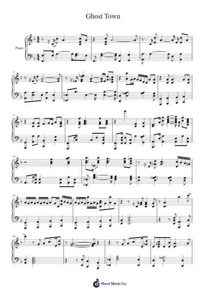 Ghost Town Sheet Music by Kanye West-Arr.Hornwald