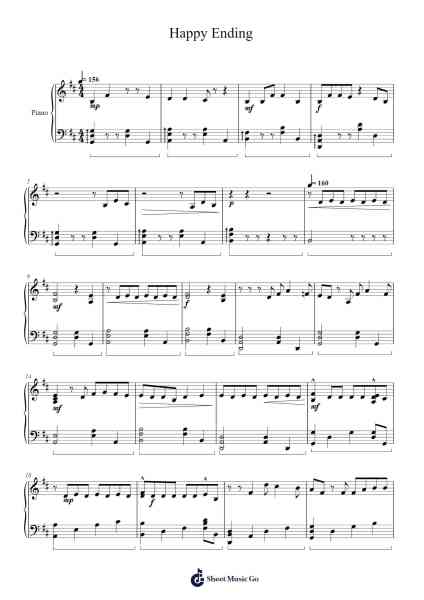 Happy Ending Sheet Music by undefined-Arr.Pubey