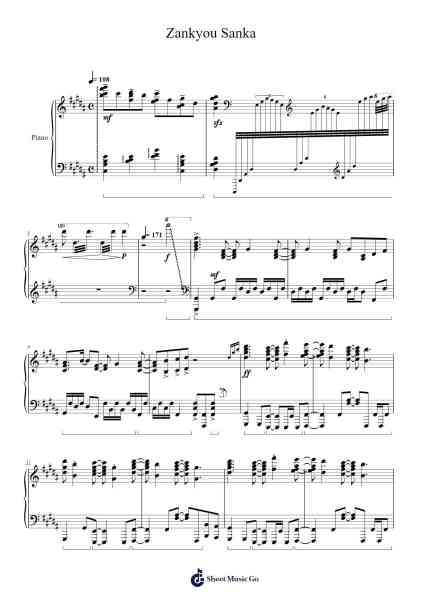 Zankyou Sanka Sheet Music by Aimer-Arr.Yulevieve