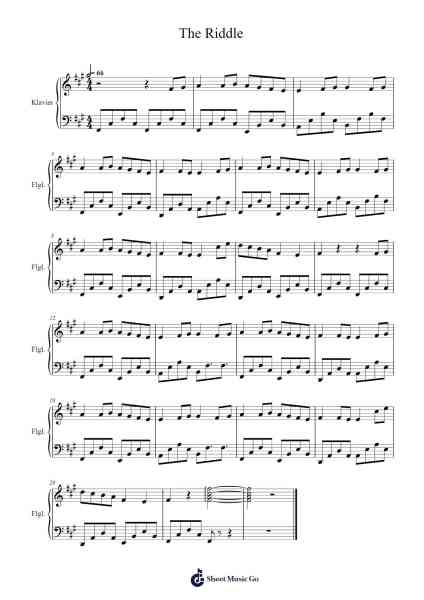 The Riddle Sheet Music by Nik Kershaw-Arr.Consclife Gosden