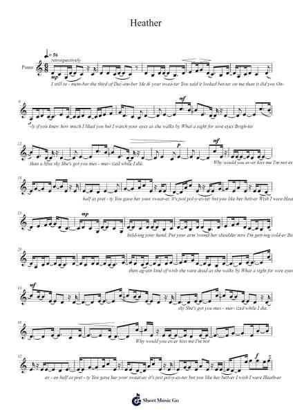 Heather Sheet Music by Conan Gray-Arr.Mikejay Croftges