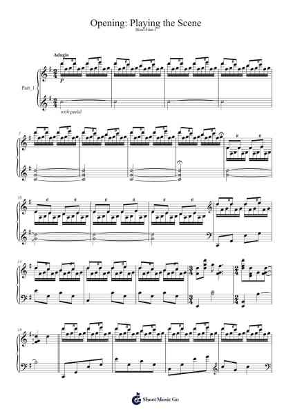Opening: Playing the Scene Sheet Music by Yiruma-Arr.Curwilde Perwin