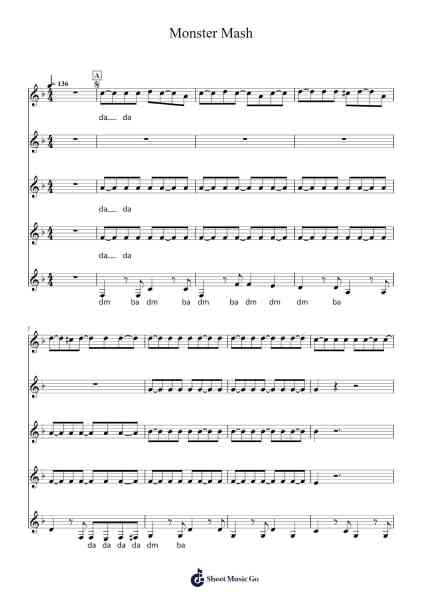 Monster Mash Sheet Music by Sinyale-Arr.Krispert