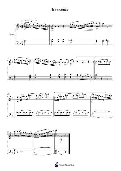 Étude Faciles et Progressives, Op. 100, No. 5 "Innocence" Sheet Music by Johann Friedrich Franz Bürgmuller-Arr.Joedrich