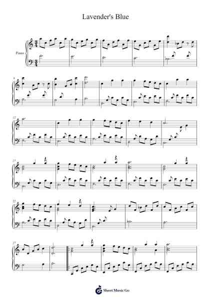 Lavender's Blue Sheet Music by Misc Traditional-Arr.Wrightcia Leighgai