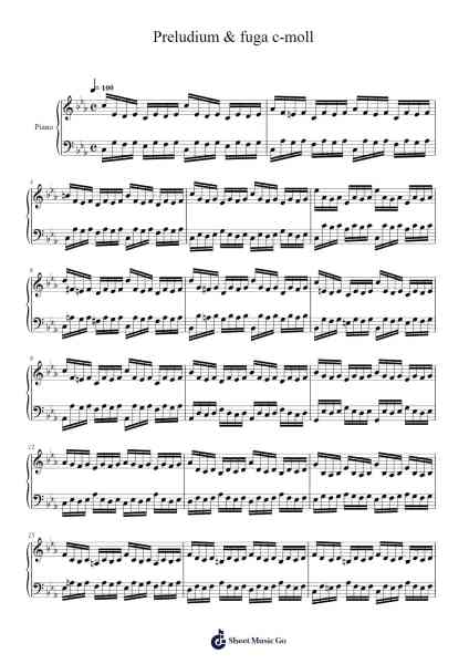 Preludium & fuga c-moll Sheet Music by J. S. Bach-Arr.Linee Bushsopp
