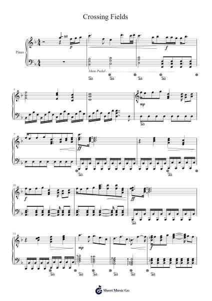 Crossing Fields Sheet Music by LiSA-Arr.Ianruth Xalain