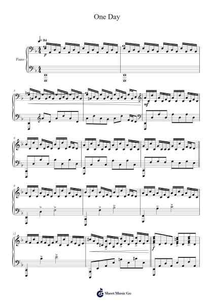 One Day Sheet Music by Hans Zimmer-Arr.Betbur