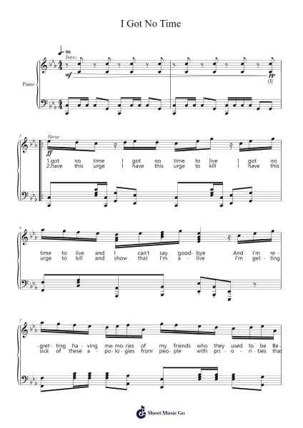I Got No Time Sheet Music by The Living Tombstone-Arr.Griries