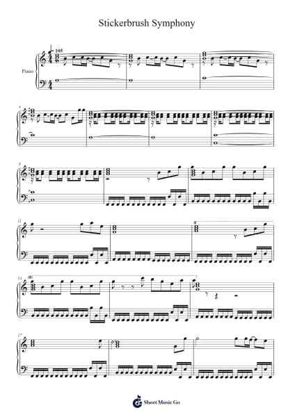 Stickerbrush Symphony Sheet Music by Joyceel Zavelt-Arr.Make