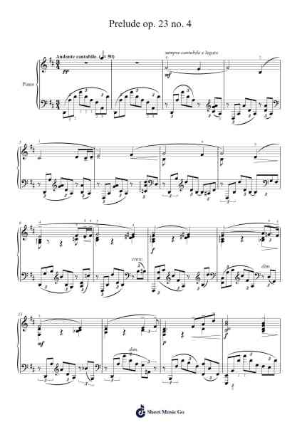 Prelude Op. 23 No. 4 in D Major Sheet Music by Sergei Rachmaninoff-Arr.Blyret Jimlor