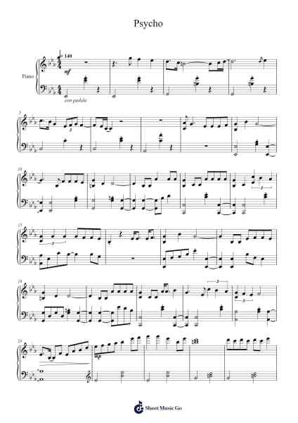 Psycho Sheet Music by Red Velvet-Arr.Gasper Inlot