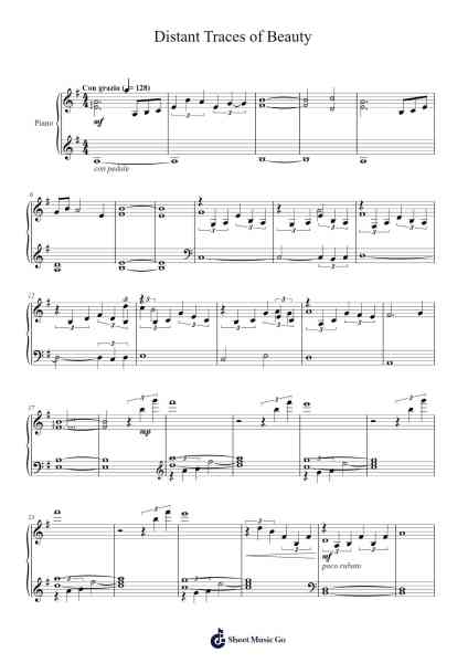 Distant Traces of Beauty Sheet Music by Noriyuki Iwadare-Arr.Gemruth Montlyn