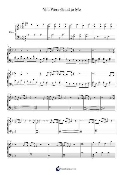 You Were Good to Me Sheet Music by Jeremy Zucker-Arr.Wyli