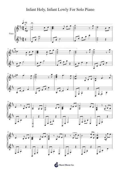 Infant Holy, Infant Lowly Sheet Music by Edith M. G. Reed-Arr.Gailma