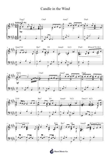 Candle in the Wind Sheet Music by Elton John-Arr.Saslaide Wattvic