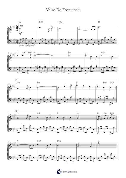 Valse De Frontenac Sheet Music by George Winston-Arr.Carlwilde Yonngcam