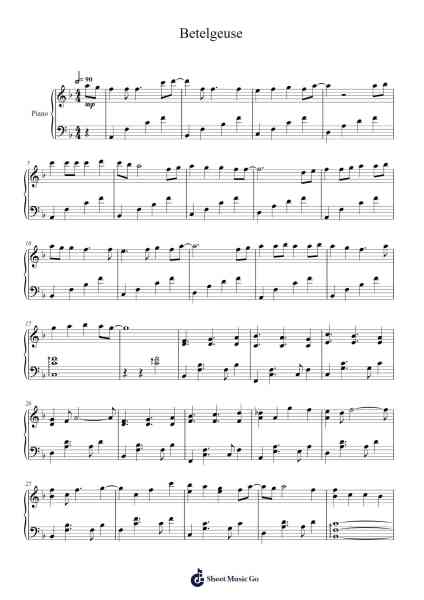 Betelgeuse Sheet Music by Yuuri-Arr.Hartkeats