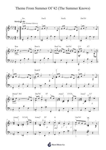 Theme From Summer Of '42 (The Summer Knows) Sheet Music by Dusty Springfield/Michel Le Grand-Arr.Egger Daveky