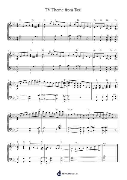 TV Theme from Taxi Sheet Music by Bob James-Arr.Oisenrob Clyger