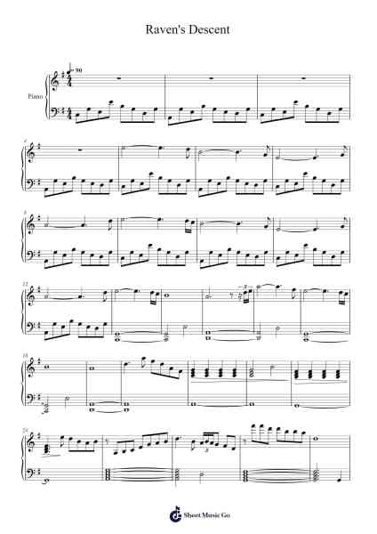Raven's Descent Sheet Music by Eric Barone-Arr.Subill