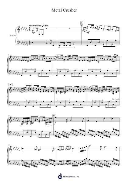 Metal Crusher Sheet Music by Toby Fox-Arr.Urvien Browntha
