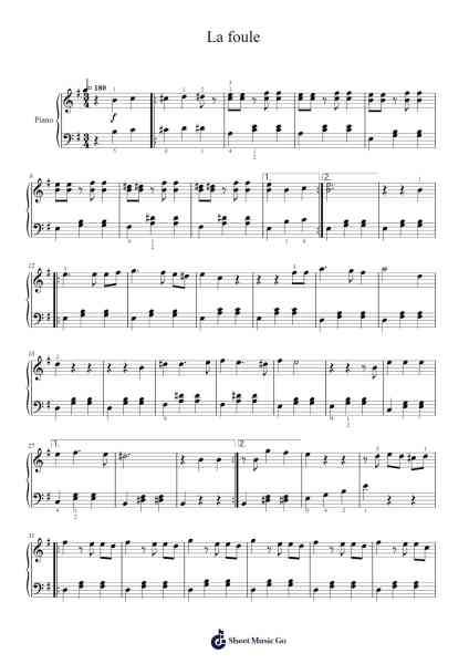 La foule Sheet Music by Édith Piaf-Arr.Stilris Babty