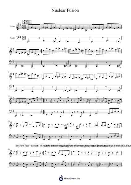 Nuclear Fusion Sheet Music by Seanscott-Arr.Pulborg Ridean