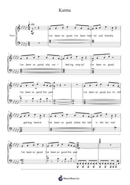 Karma Sheet Music by AJR-Arr.Gembur