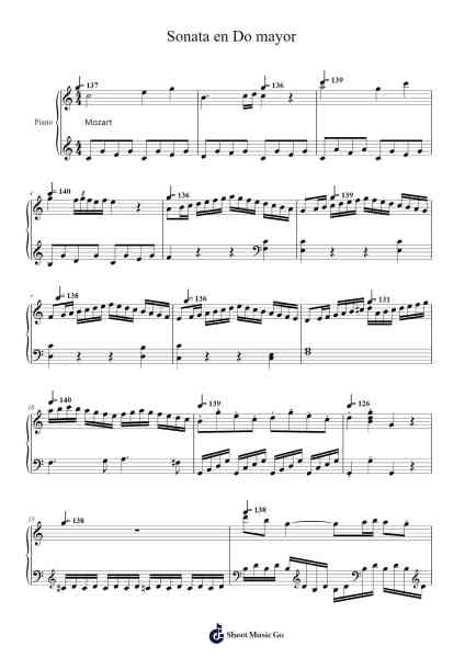Sonata en Do mayor Sheet Music by -Arr.Lene