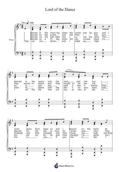 Lord of the Dance Sheet Music by Sydney Carter-Arr.Yuledon