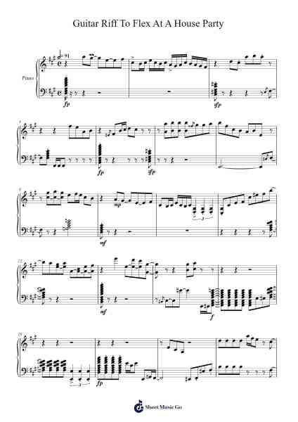 Guitar Riff To Flex At A House Party Sheet Music by Ichika Nito-Arr.Trabruce