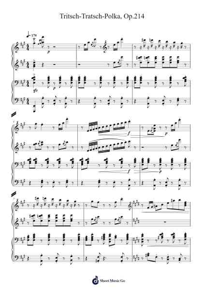 Tritsch-Tratsch-Polka, Op. 214 Sheet Music by Johann Strauss II-Arr.Boycefax