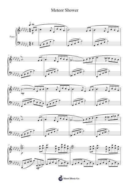 Meteor Shower Sheet Music by Masao Aichi-Arr.Osbrow Joeholt