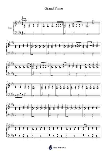 Grand Piano Sheet Music by Fantus-Arr.Kentfred