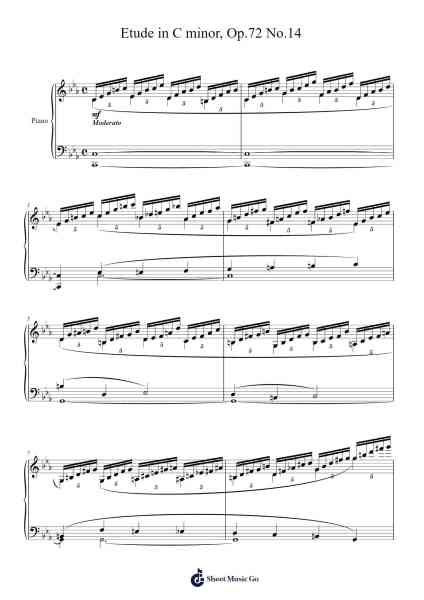 Etude in C Minor, Op. 72, No. 14 Sheet Music by Moritz Moszkowski-Arr.Gardi Clairero