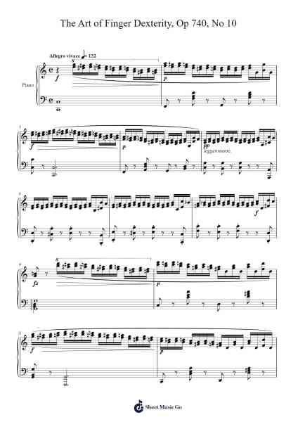 The Art of Finger Dexterity, Op. 740: No. 10 Sheet Music by Carl Czerny-Arr.Mollkerr