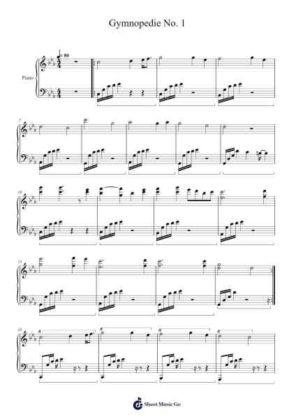 Gymnopedie No. 1 Ноты для фортепиано от Ronald Karle-Arr.Stilling