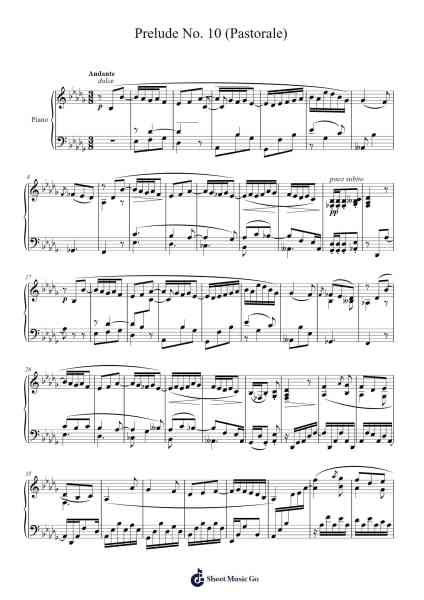 Prelude No. 10 "Pastorale" Sheet Music by David L Dinh-Arr.Rexlin Clachad