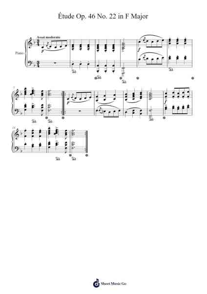 Étude Op. 46 No. 22 in F Major Sheet Music by Stephen Heller-Arr.Bilmons Magmeg