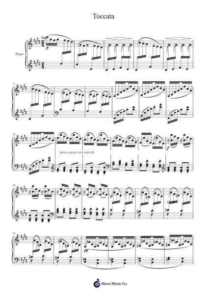 Pour le piano, L.95: III. Toccata Sheet Music by Claude Debussy-Arr.Waygold Cissoon