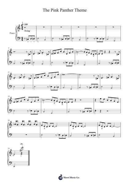 The Pink Panther Theme Sheet Music by Henry Mancini-Arr.Morsedric