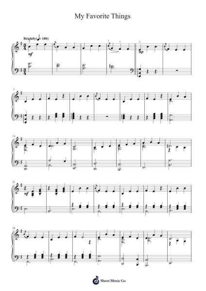 My Favorite Things Sheet Music by Rodgers & Hammerstein-Arr.Stilwald Mollswift